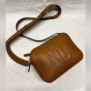 RLL Ralph Lauren Brown Leather Crossbody Bag